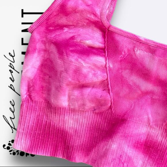 FP MOVEMENT NWOT ACTIVEWEAR SPORTS BRA CAMI GOOD KARMA CROP TOP TIE DYE PINK - Picture 7 of 10